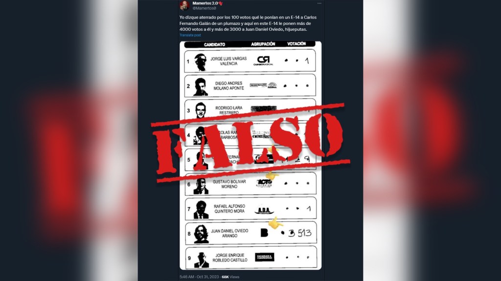 Registraduría desmiente publicación sobre resultados electorales en&nbsp;Bogotá