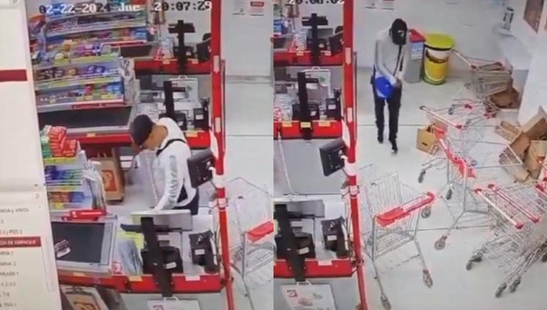 Bogotá: Así fue el violento atraco a un supermercado D1 en&nbsp;Fontibón