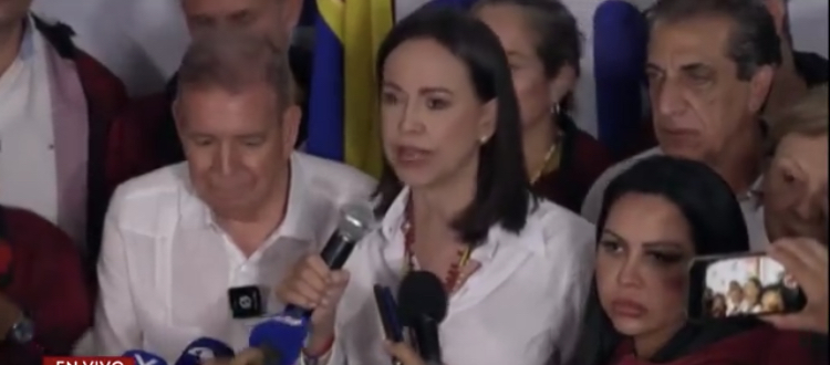 María Corina Machado desconoce resultados y asegura  que el presidente electo es Edmundo&nbsp;González