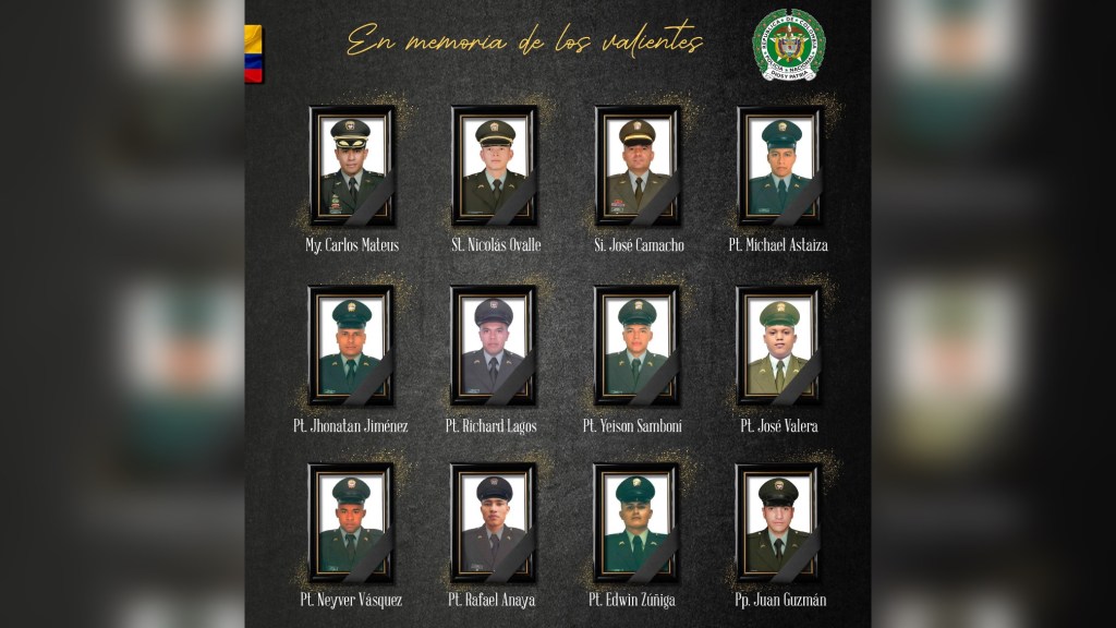 Esta es la identidad de los 12 policías asesinados en ataque con un dron a helicóptero en&nbsp;Antioquia