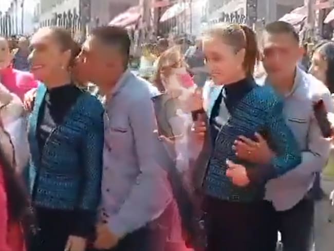 Video: Un hombre acosa a la presidenta Sheinbaum en el centro histórico de Ciudad de&nbsp;México