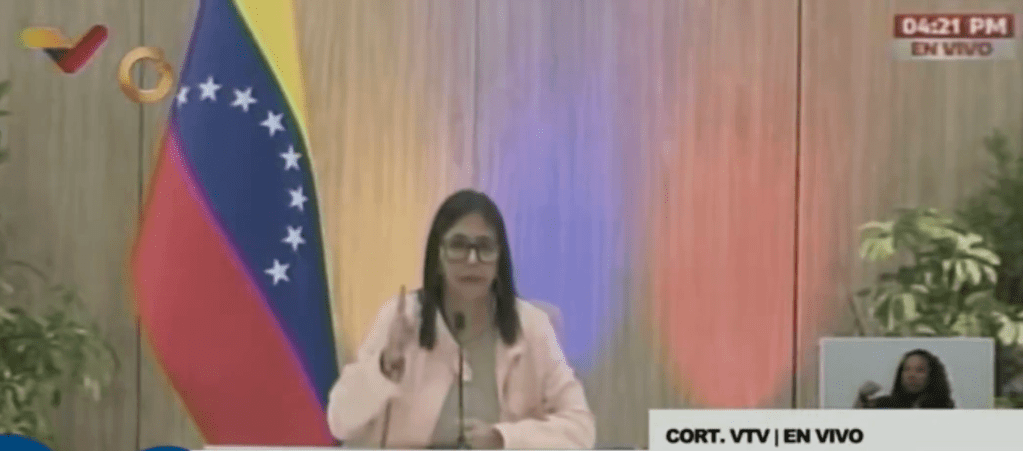 «Mi destino no lo decide sino Dios»: Delcy Rodríguez responde a las amenazas de&nbsp;Trump
